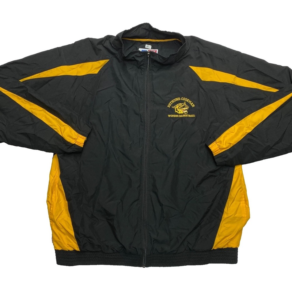 Vintage Bethune Cookman University Wildcats Jacket Womens XL Black Windbreaker